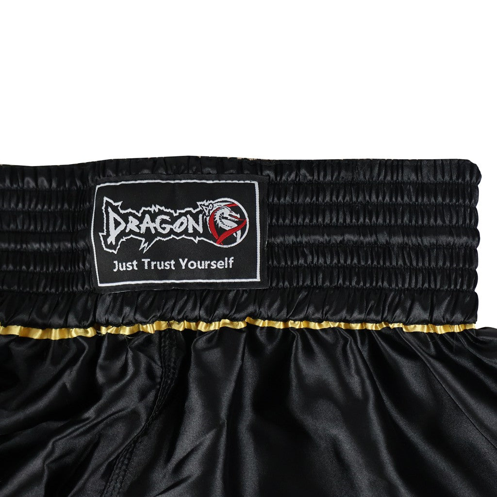 DragonDo MT3033 Muaythai Shorts Schwarze Kickbox-Shorts