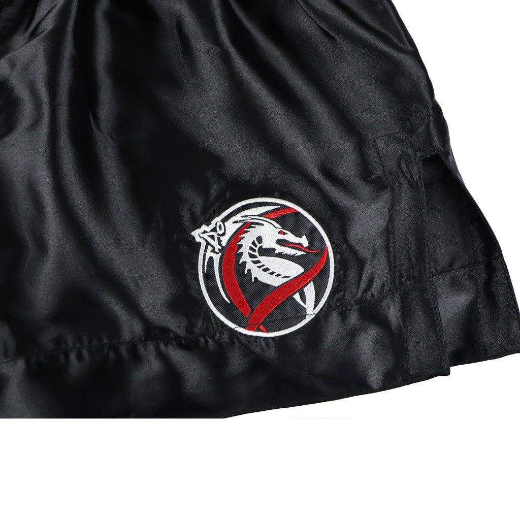 DragonDo MT3033 Muay Thai Shorts Schwarz Kickbox – für Training und Wettkampf