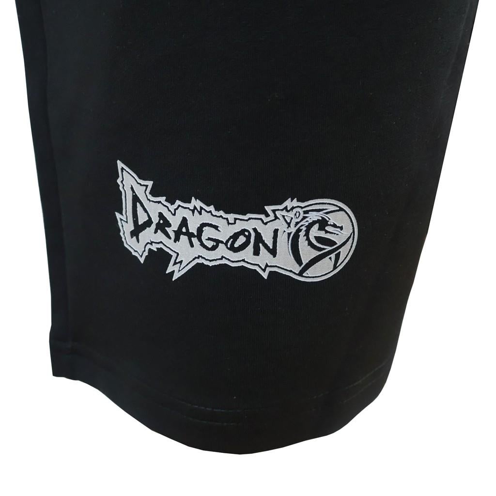 DragonDo MT3038 Muaythai Shorts, schwarze Shorts mit Aufdruck des türkischen Muaythai-Teams
