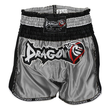 DragonDo MT3075 Retro NEO Muaythai Shorts Graue Kickbox-Shorts