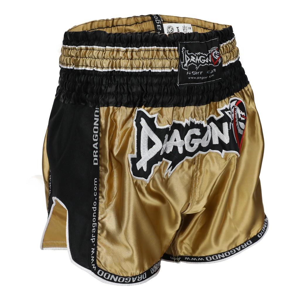 DragonDo MT3075 Retro NEO Kickbox-Shorts Gold Muay Thai Shorts Gold