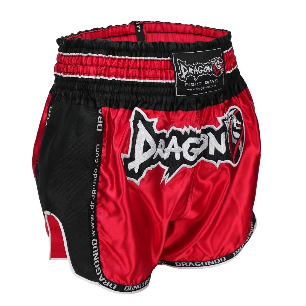 DragonDo MT3075 Retro NEO Kickbox-Shorts, Rot, Retro Muay Thai Shorts