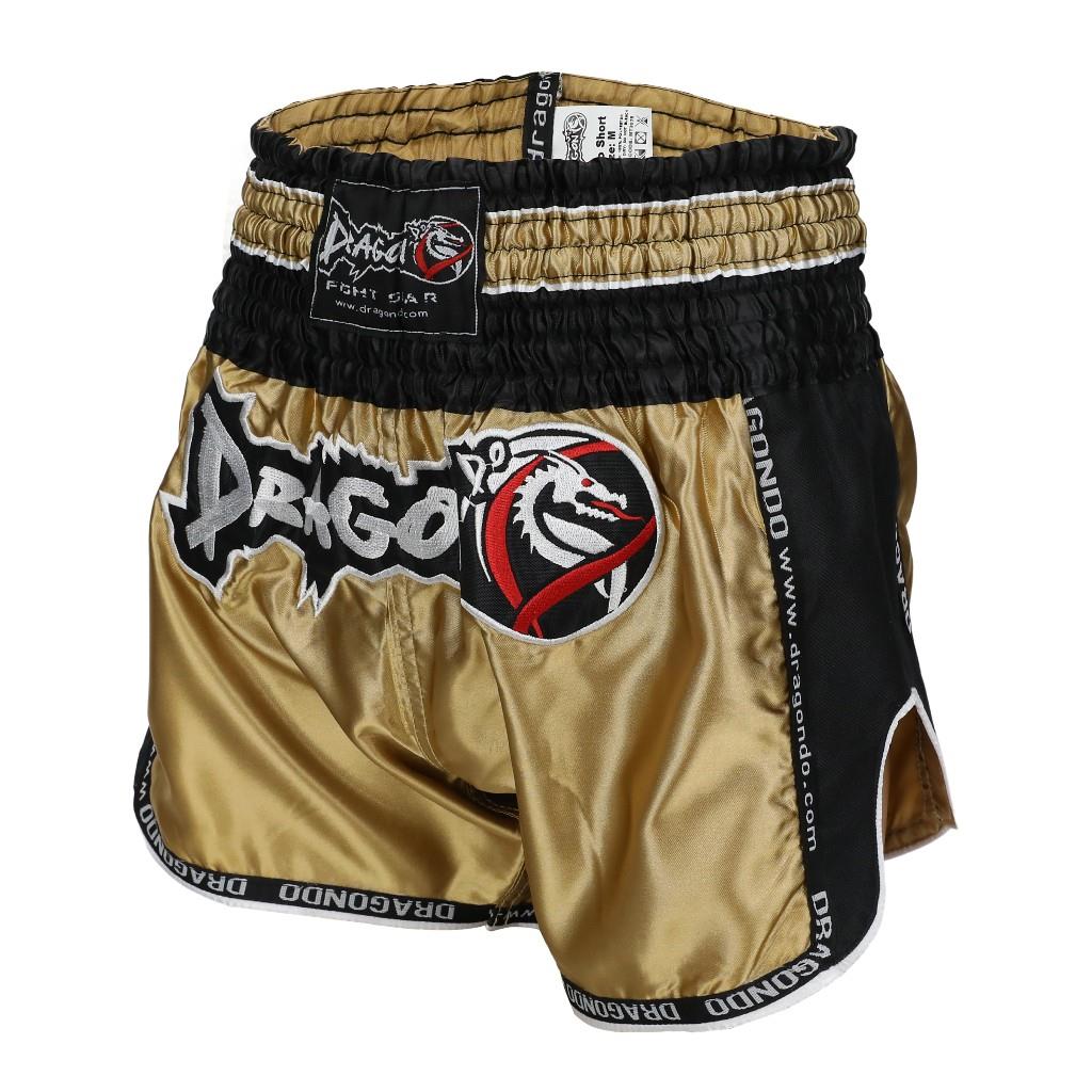 DragonDo MT3075 Retro NEO Kickbox-Shorts Gold Muay Thai Shorts Gold