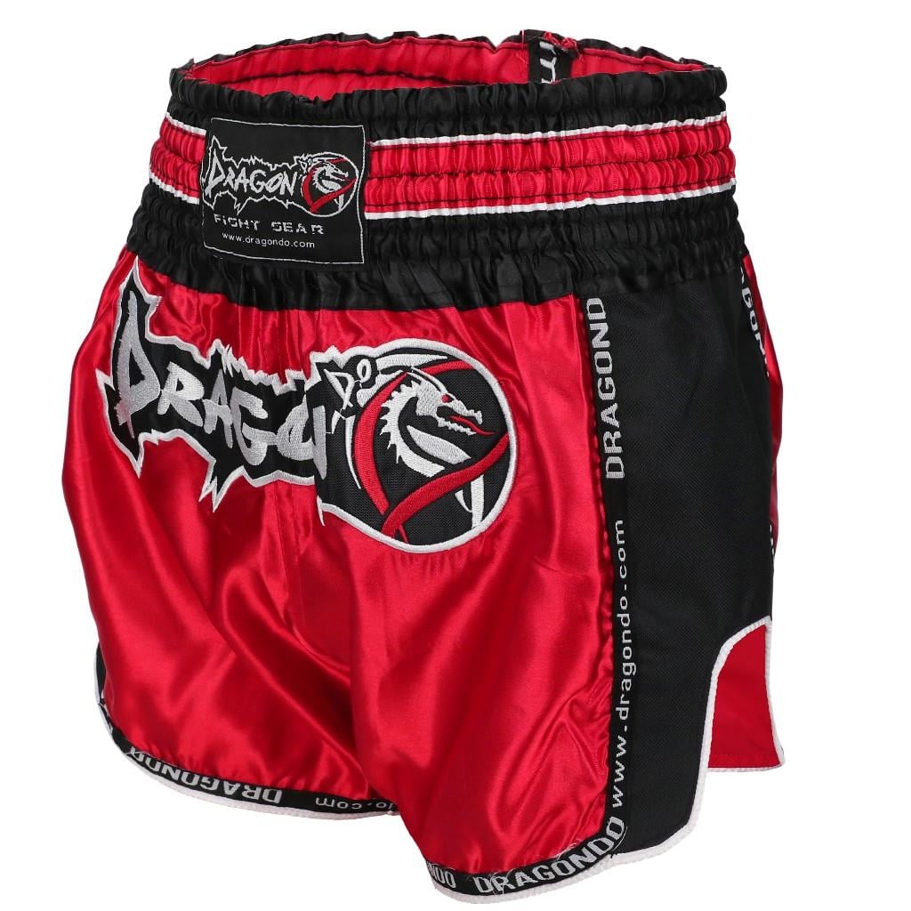 DragonDo MT3075 Retro NEO Kickbox-Shorts, Rot, Retro Muay Thai Shorts