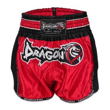 DragonDo MT3075 Retro NEO Kickbox-Shorts, Rot, Retro Muay Thai Shorts