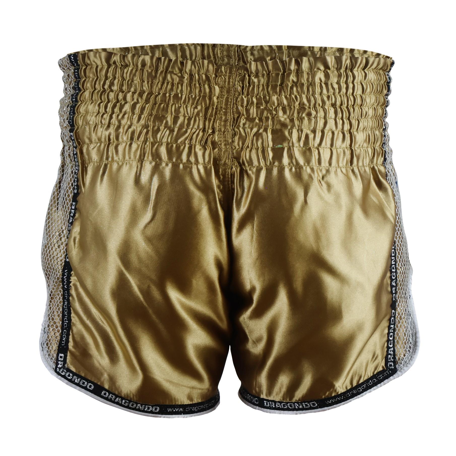 DragonDo MT3076 Glänzende Muay Thai Gold Kickbox-Shorts