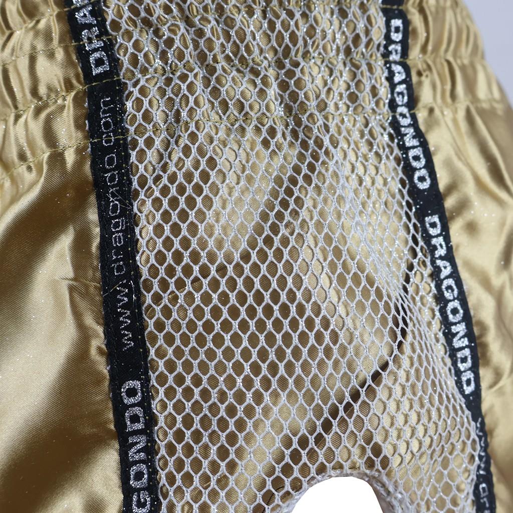 DragonDo MT3076 Glänzende Muay Thai Gold Kickbox-Shorts