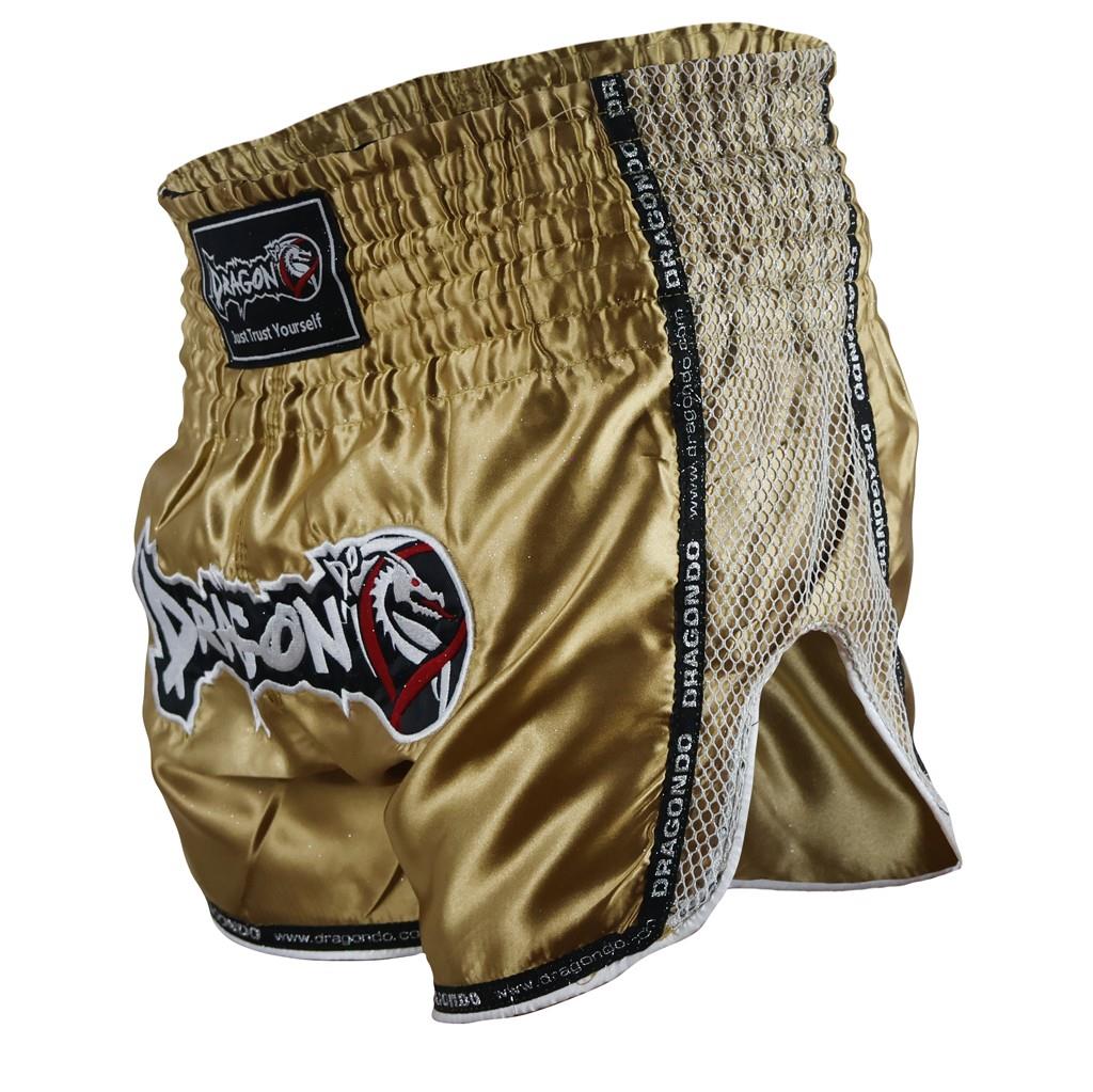 DragonDo MT3076 Glänzende Muay Thai Gold Kickbox-Shorts