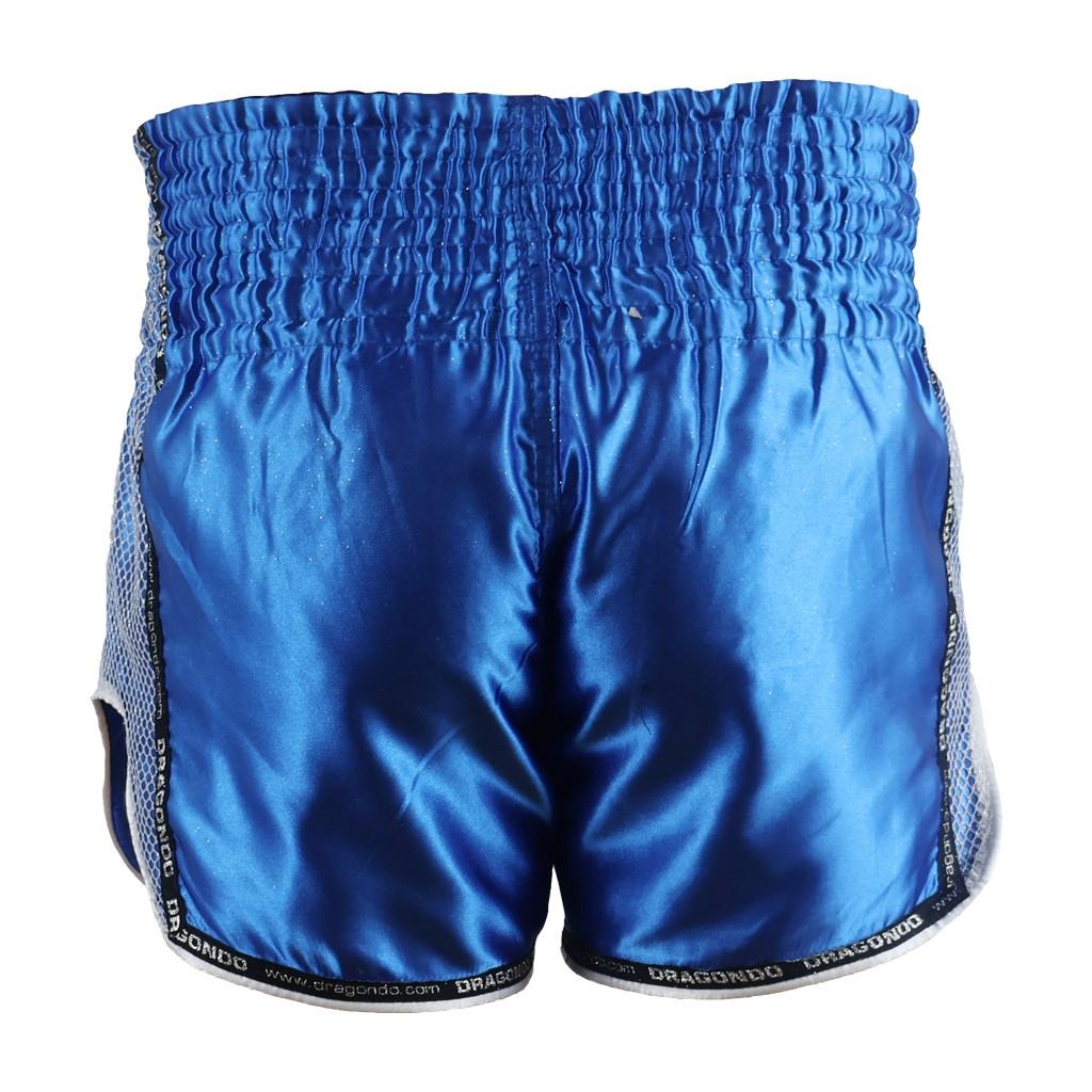DragonDo MT3076 Glänzende Muay Thai blaue Kickbox-Shorts