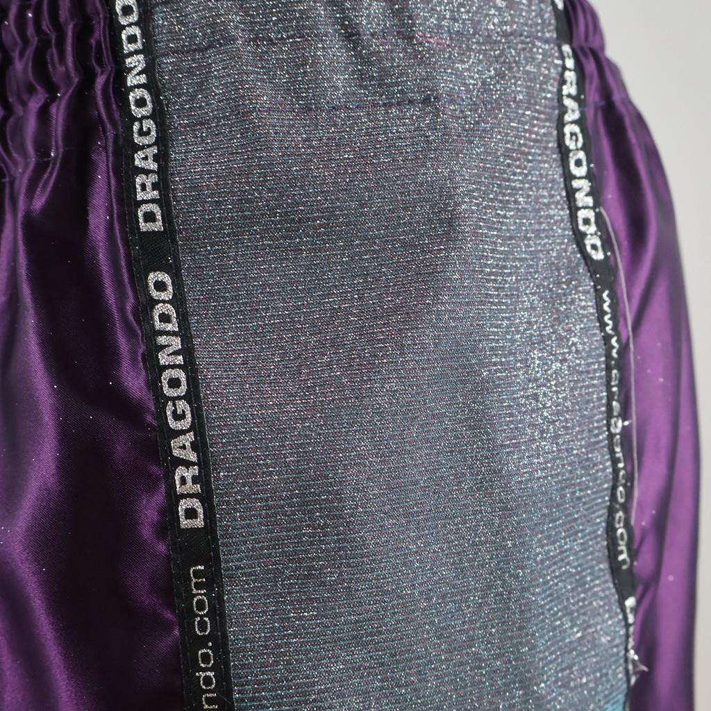 DragonDo MT3076 Glänzende Muay Thai Kickbox-Shorts in Lila
