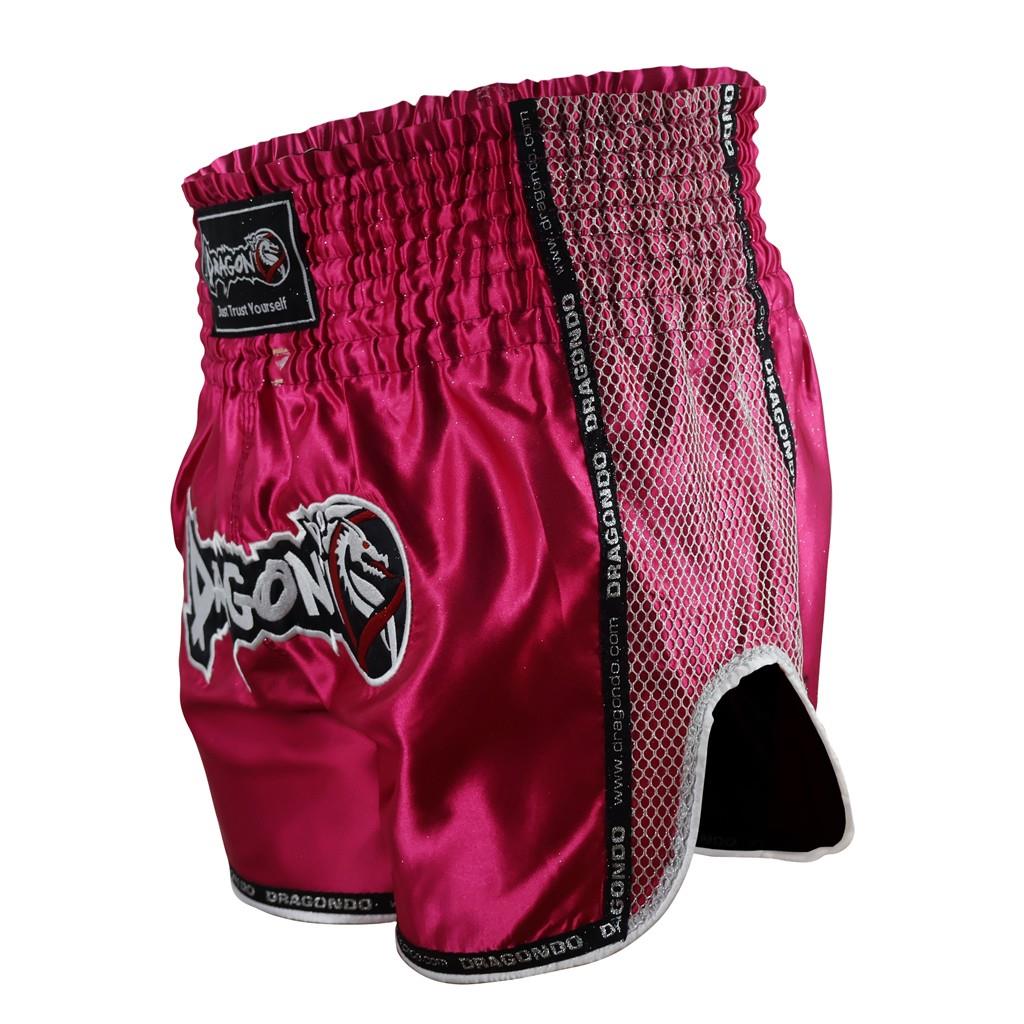 DragonDo MT3076 Glänzende Muay Thai Pink Kickbox-Shorts