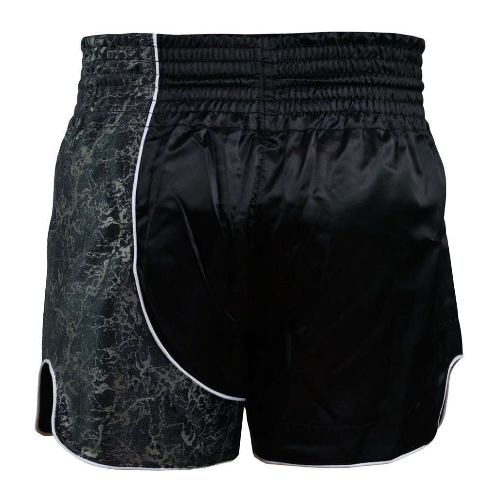 DragonDo MT3408 Trust Yourself Schwarze Muay Thai Kickbox-Shorts