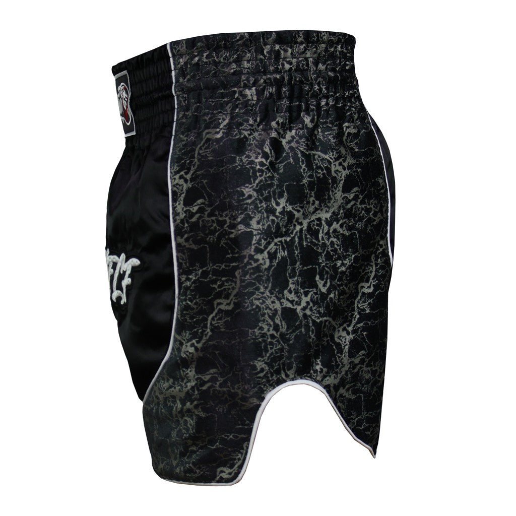 DragonDo MT3408 Trust Yourself Schwarze Muay Thai Kickbox-Shorts