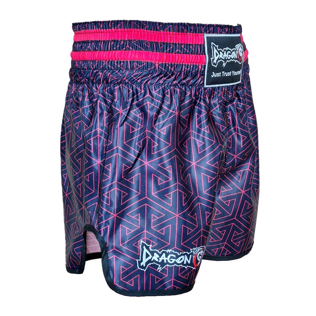 DragonDo MT3442 Muay Thai Shorts Kickbox-Shorts Neon Pink Digital Print Shorts