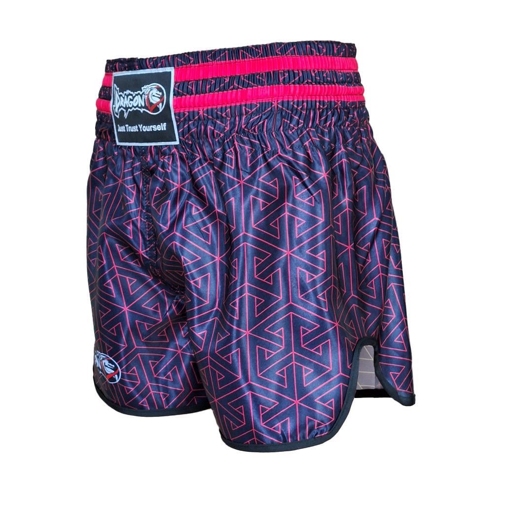 DragonDo MT3442 Muay Thai Shorts Kickbox-Shorts Neon Pink Digital Print Shorts