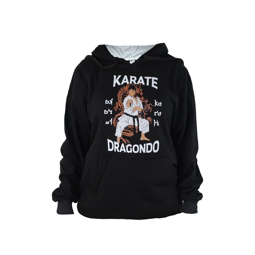 DragonDo TX28 Bedrucktes Karate-Sweatshirt, Schwarzer Hoodie, Kapuzenpullover