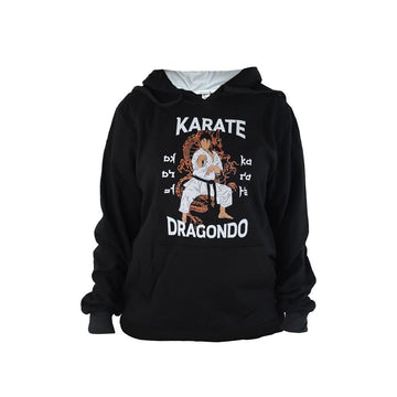 DragonDo TX28 Bedrucktes Karate-Sweatshirt, Schwarzer Hoodie, Kapuzenpullover