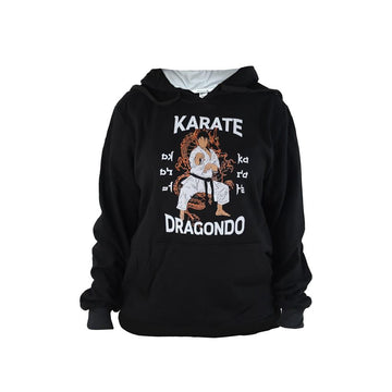 DragonDo TX28 Bedrucktes Karate-Sweatshirt, Schwarzer Hoodie, Kapuzenpullover