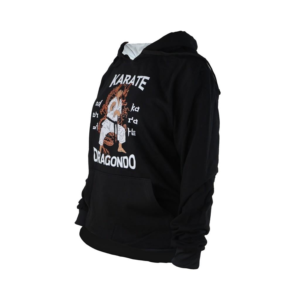 DragonDo TX28 Bedrucktes Karate-Sweatshirt, Schwarzer Hoodie, Kapuzenpullover