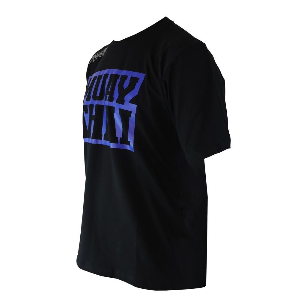 DragonDo TX8521 Muaythai T-Shirt, Blaues bedrucktes Muaythai T-Shirt