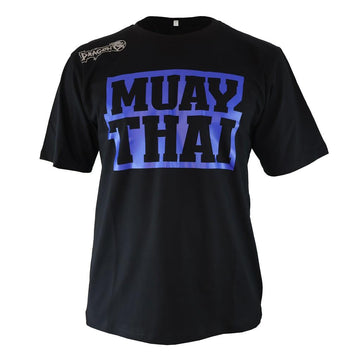 DragonDo TX8521 Muaythai T-Shirt, Blaues bedrucktes Muaythai T-Shirt