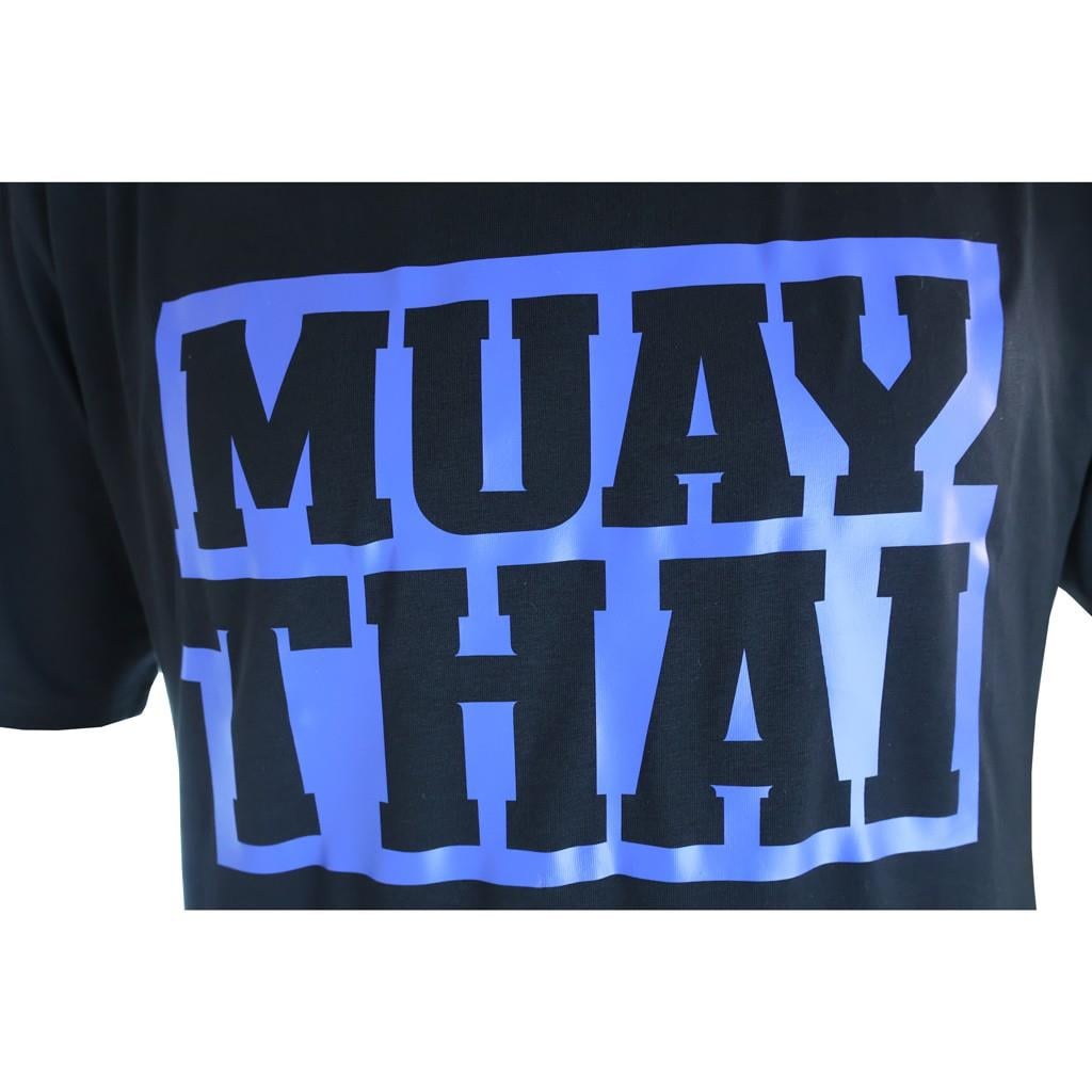 DragonDo TX8521 Muaythai T-Shirt, Blaues bedrucktes Muaythai T-Shirt
