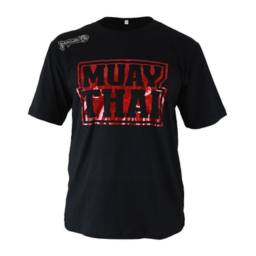 DragonDo TX8523 Muaythai T-Shirt, leuchtend rotes bedrucktes Muaythai T-Shirt