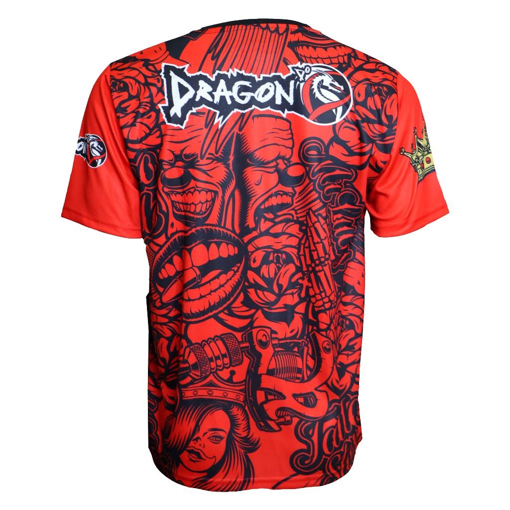 DragonDo TX8598 Muaythai T-Shirt, Digital bedrucktes Muaythai T-Shirt, Rot