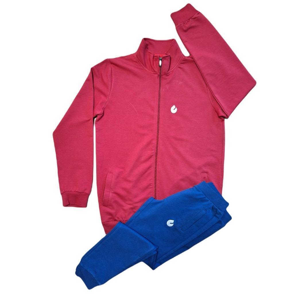 College-Kinder-Trainingsanzug-Set Rot-Blau