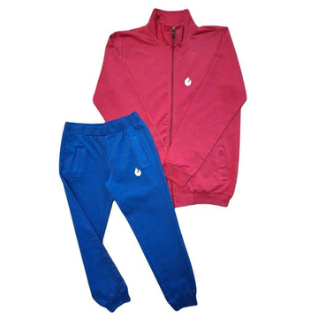DragonDo Kolej Kinder Trainingsanzug Set Rot-Blau – für Training und Wettkampf